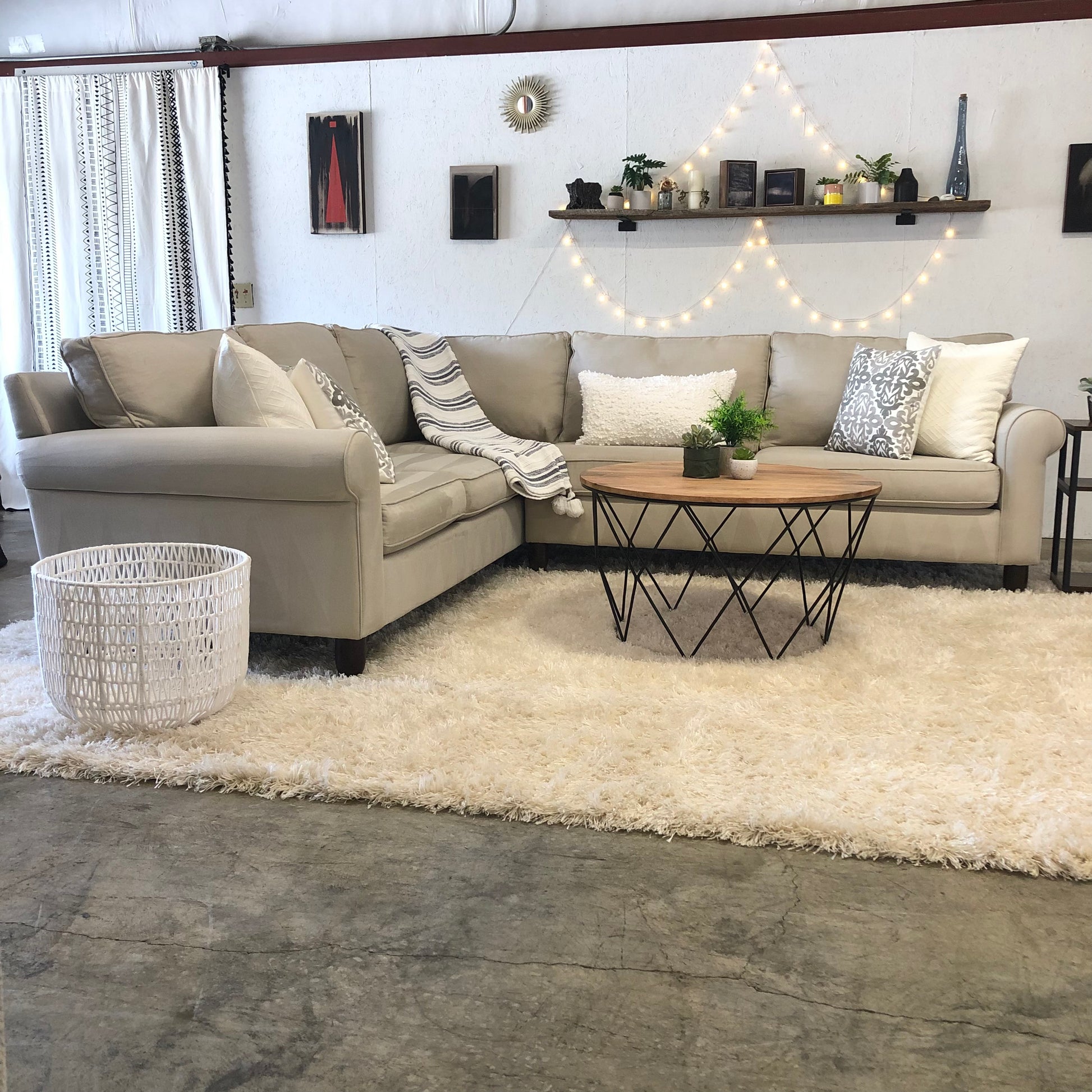 Havertys Beige Sand 2 Piece Sectional