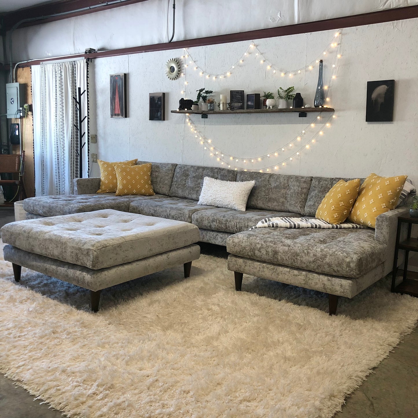 Joybird Eliot Gray 3-Piece U Sectional w/ Ottoman - Delivery Available #C231