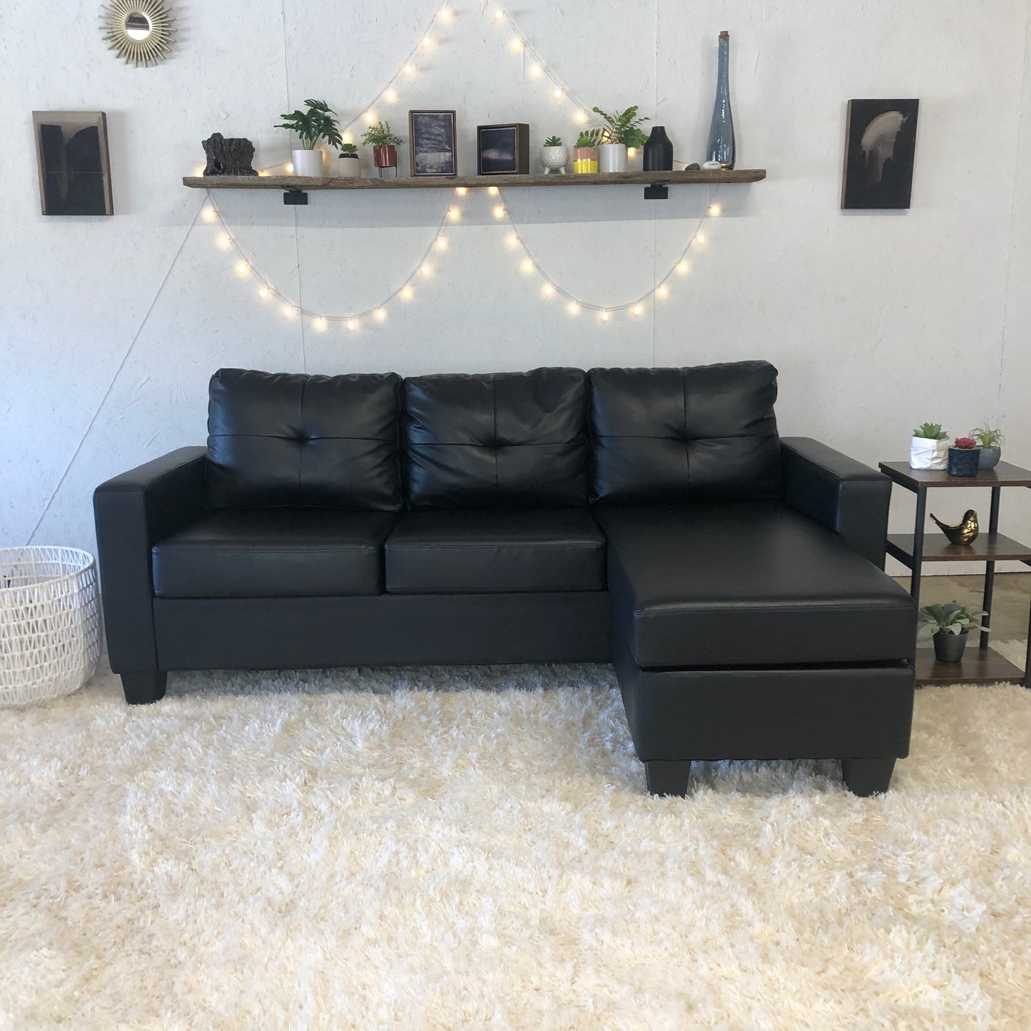 Vegan Leather Sectional w/ Reversible Chaise - Delivery Available #C134