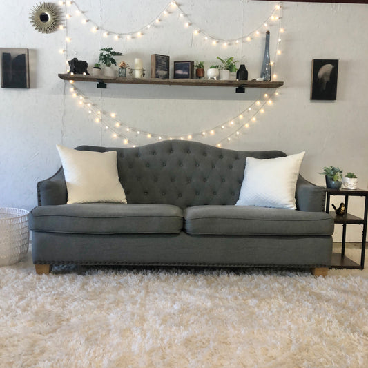 Gray Tufted Nailhead Sofa / Couch  #C235