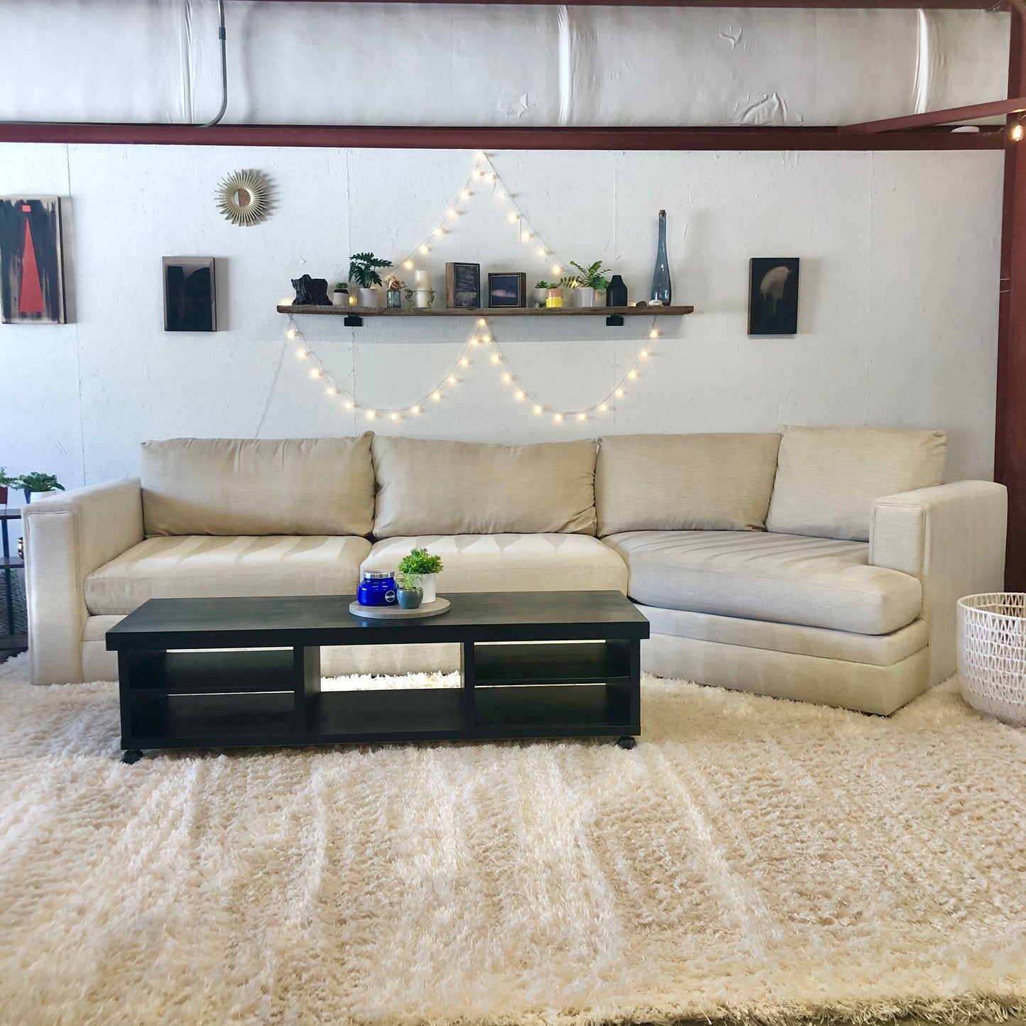 Cream 2-Piece Sectional w/ Cuddler Chaise - Delivery Available #C223