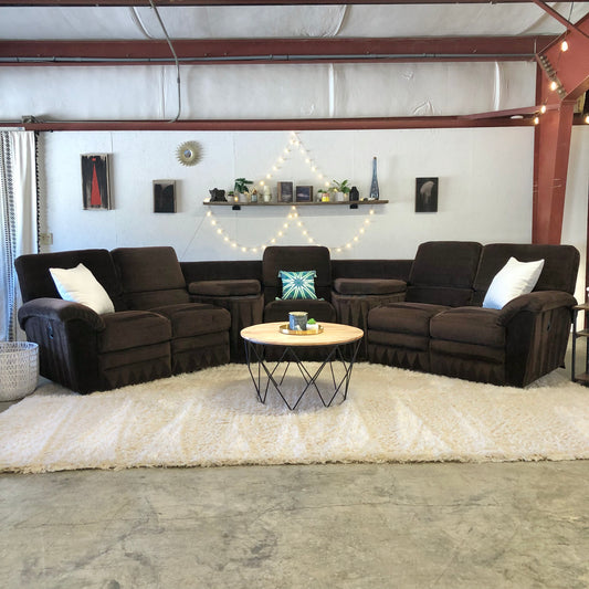 La-Z-Boy Chocolate Brown Reclining Sectional - Delivery Available #C208