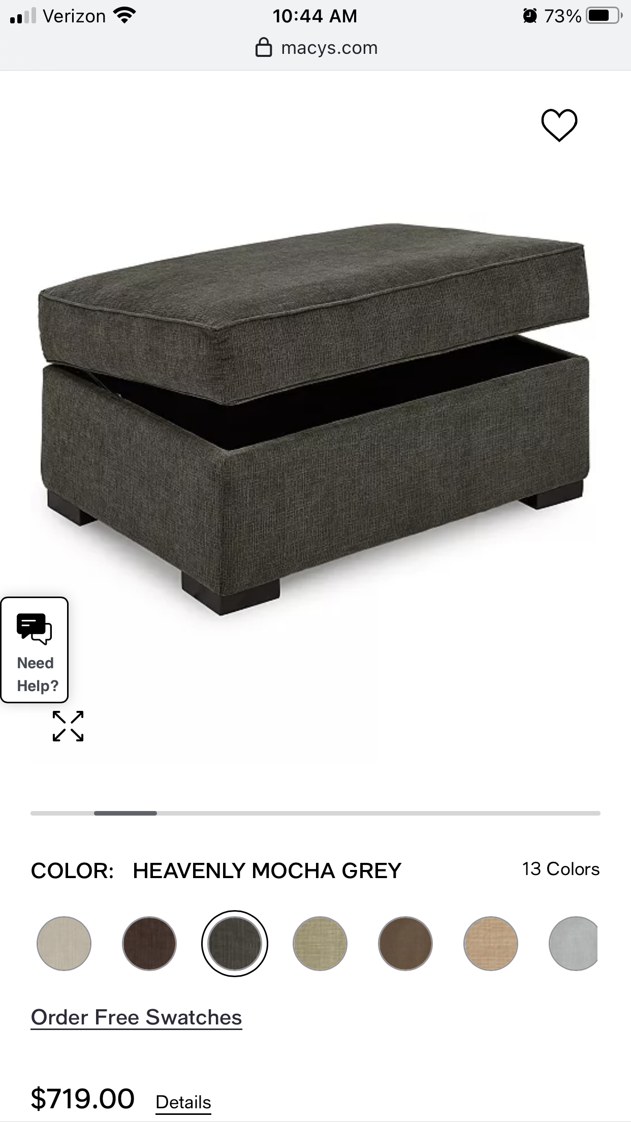 Macy’s Radley 4-piece Modular Sectional w/ Storage Ottoman- Delivery Available #C153