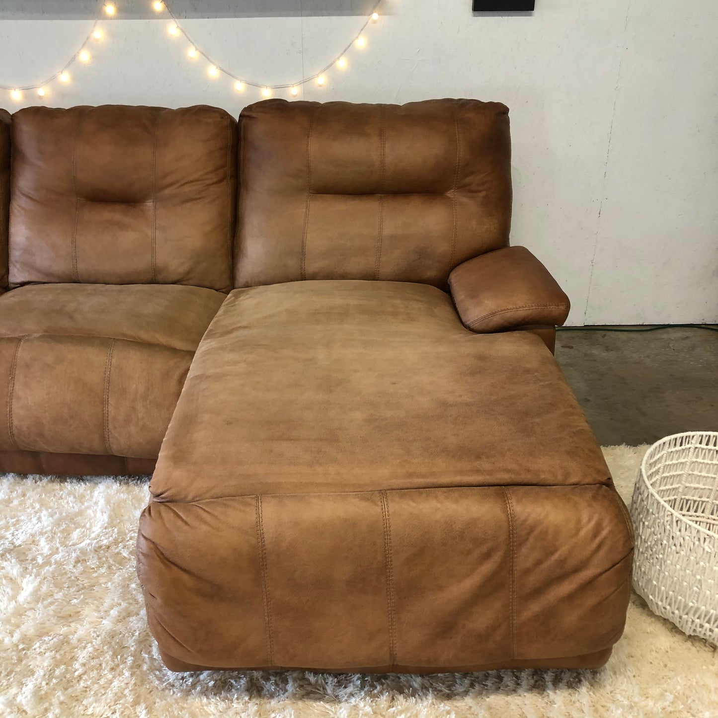 Light Brown Electric Reclining Sectional- Delivery Available