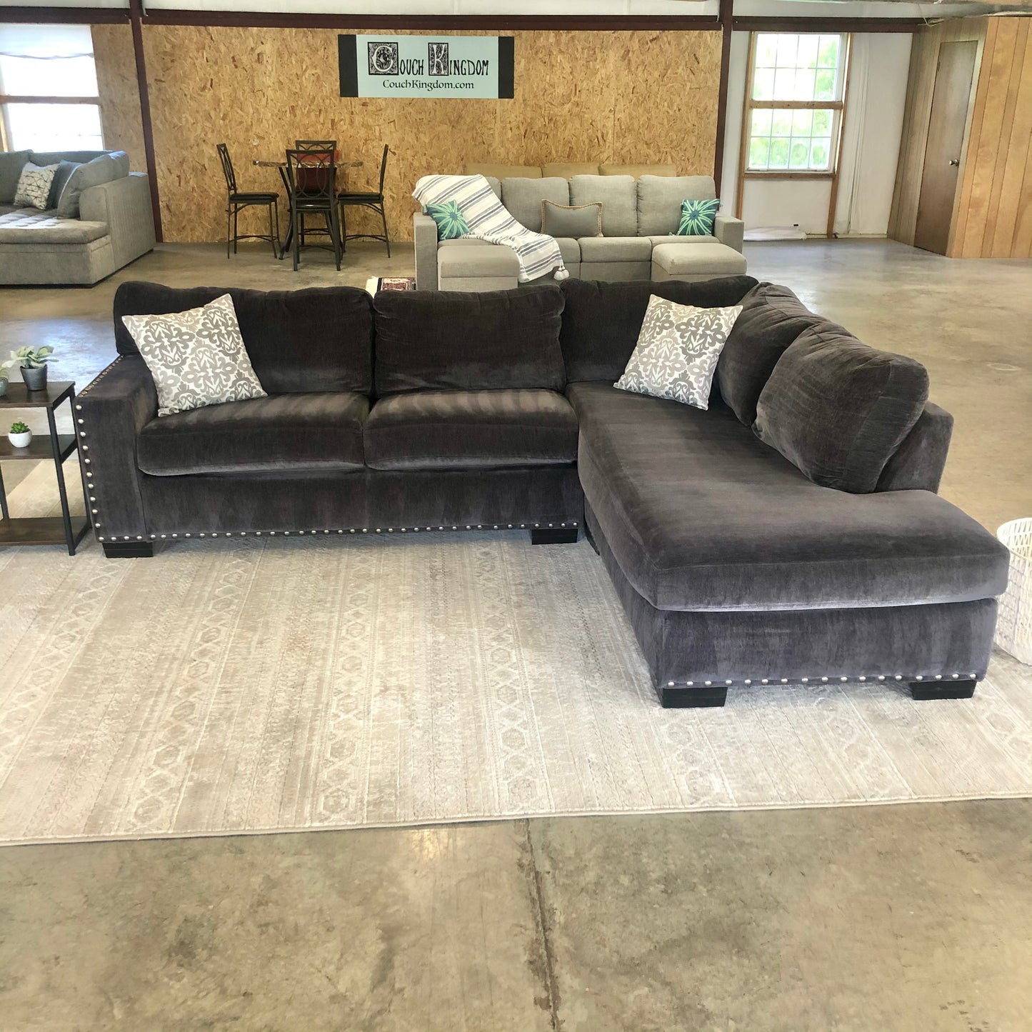 Dark Gray 2-Piece Sectional- Delivery Available