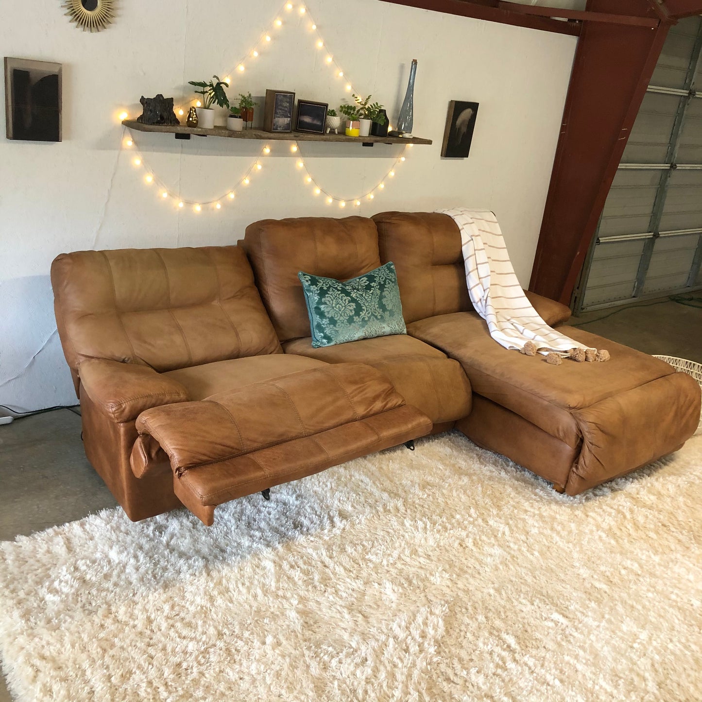 Light Brown Electric Reclining Sectional- Delivery Available