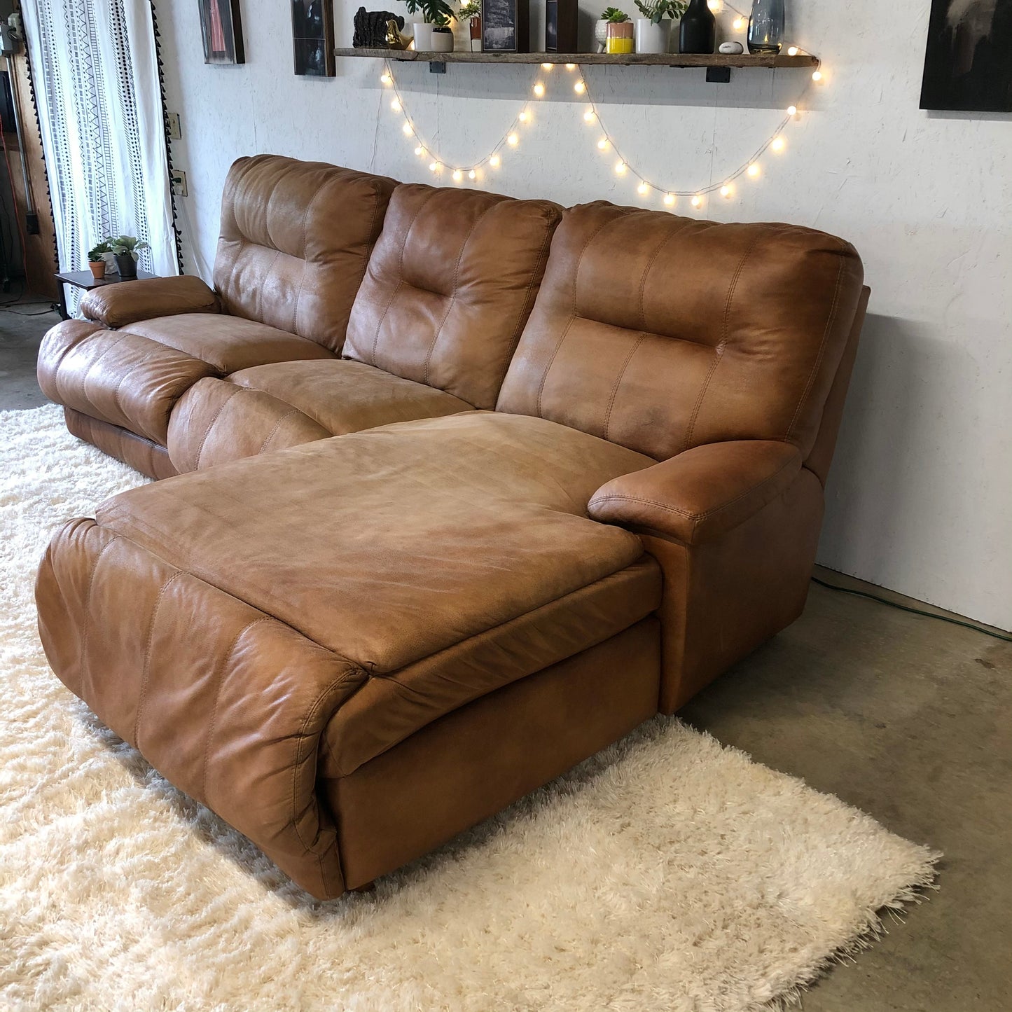 Light Brown Electric Reclining Sectional- Delivery Available