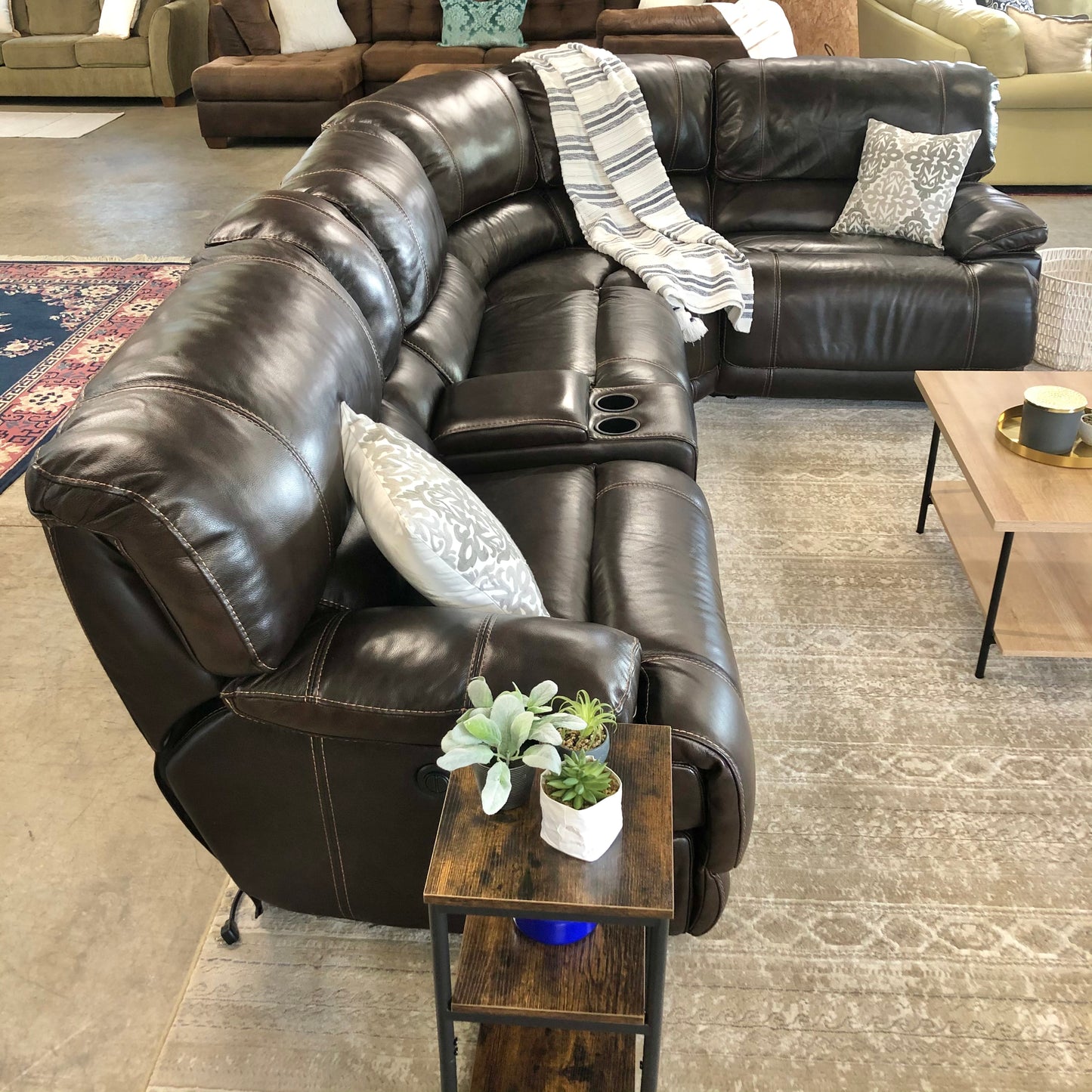 Gorgeous Leather Electric Reclining Sectional - Delivery Available