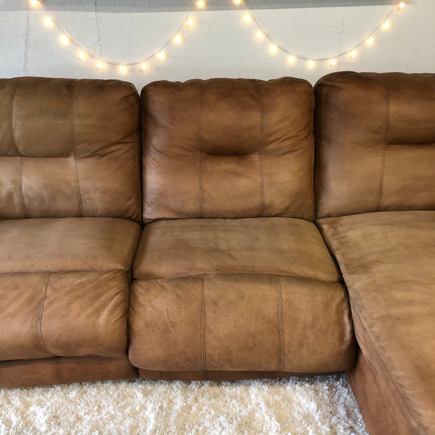 Light Brown Electric Reclining Sectional- Delivery Available