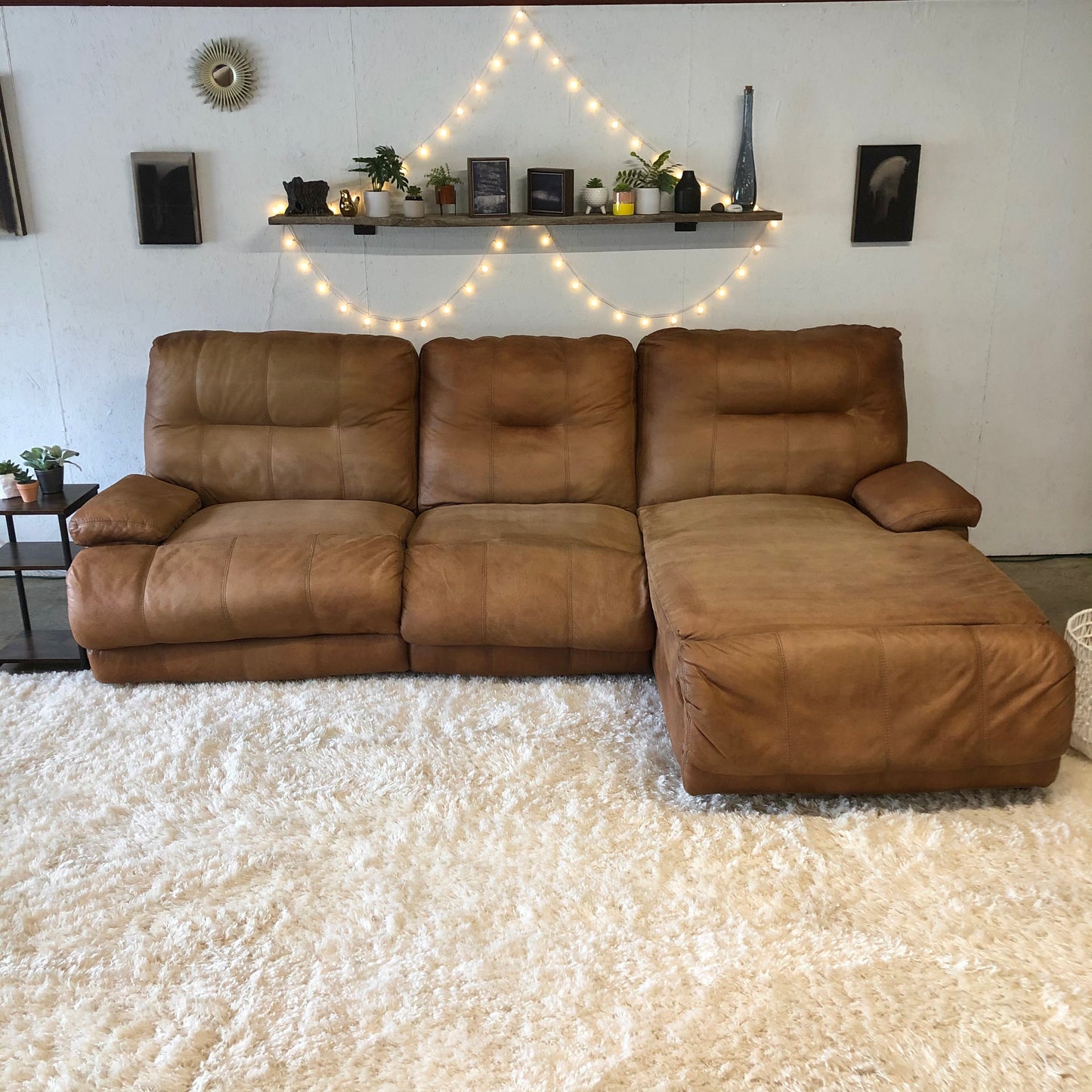 Light Brown Electric Reclining Sectional- Delivery Available