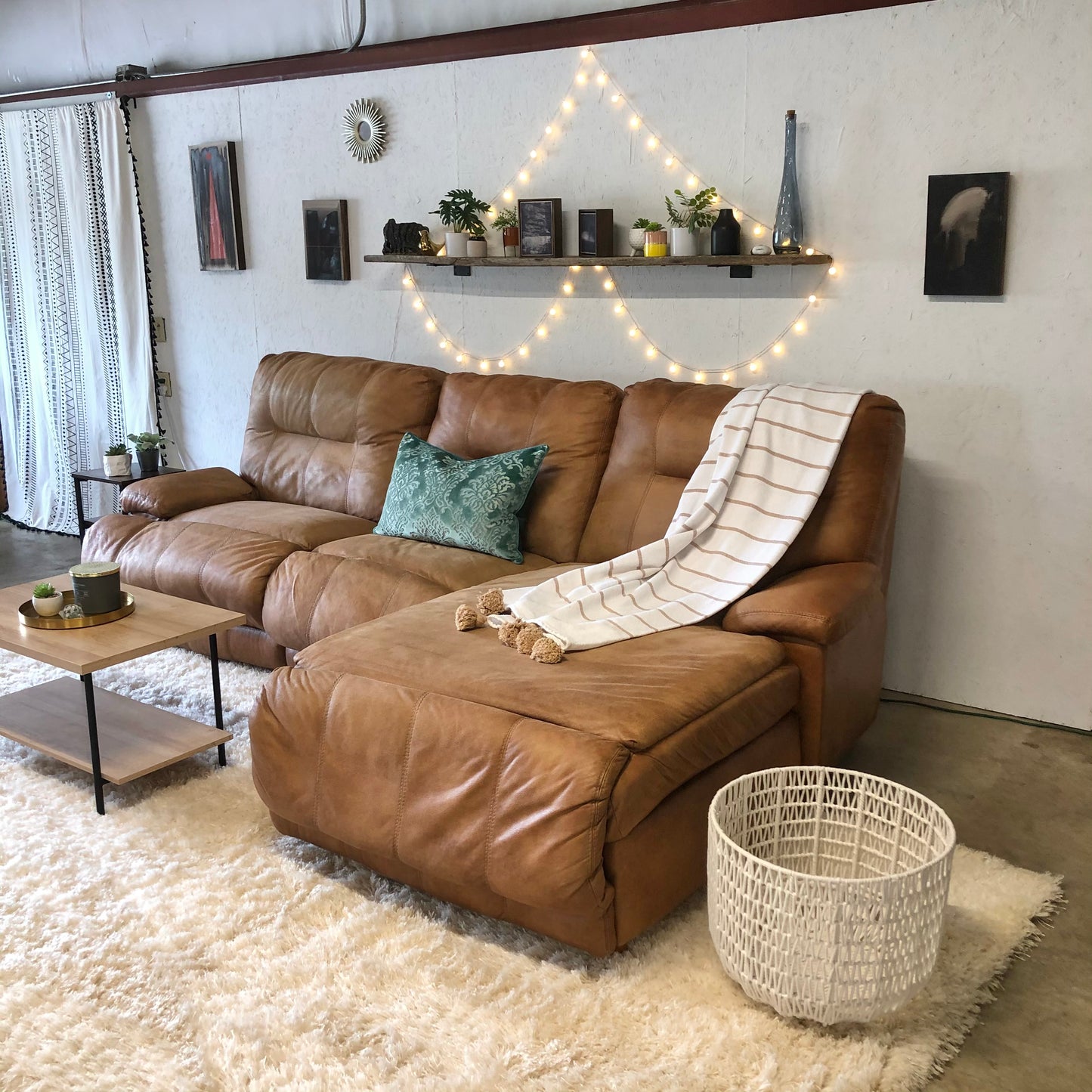 Light Brown Electric Reclining Sectional- Delivery Available