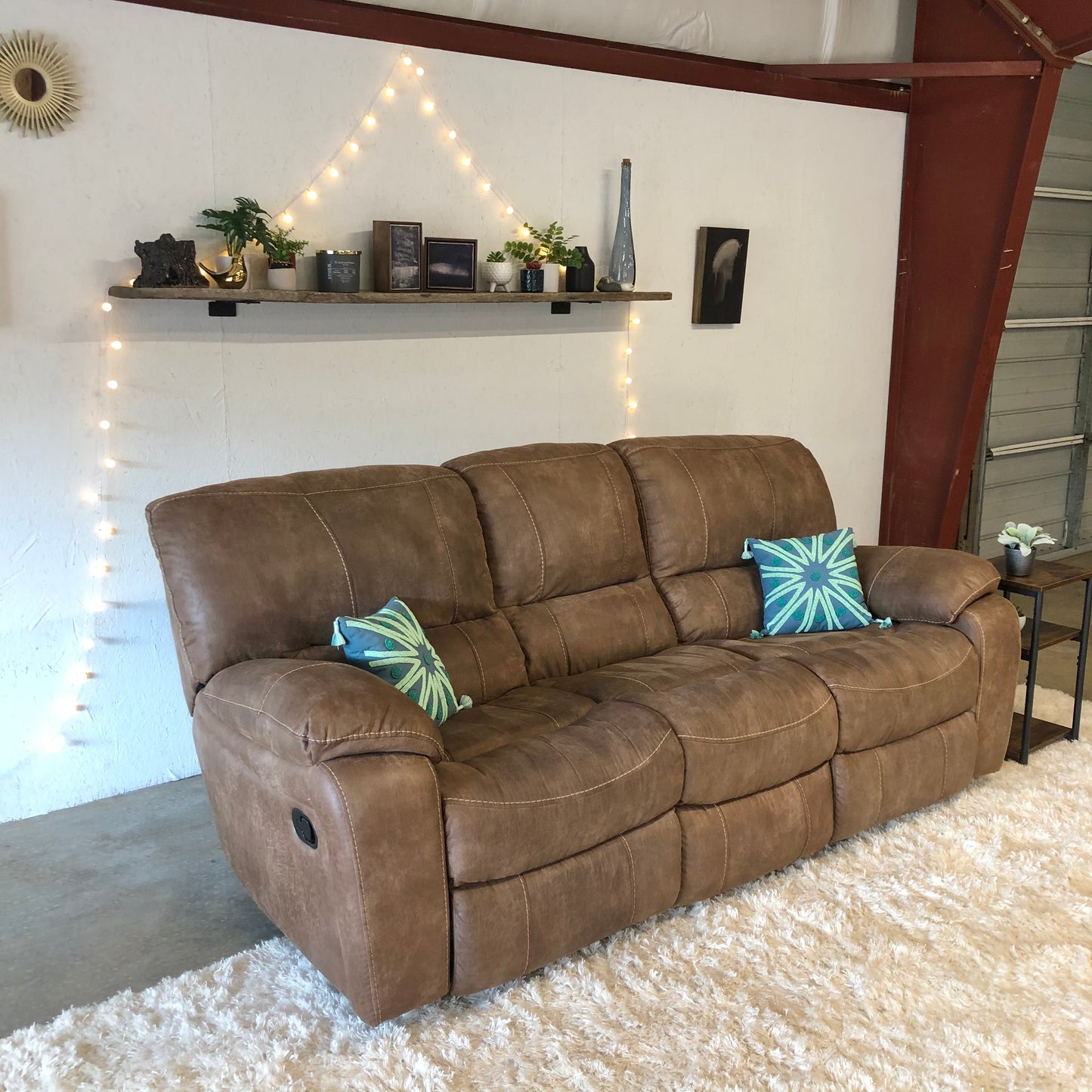 Soft Brown Suede-like Reclining Couch - Delivery Available!