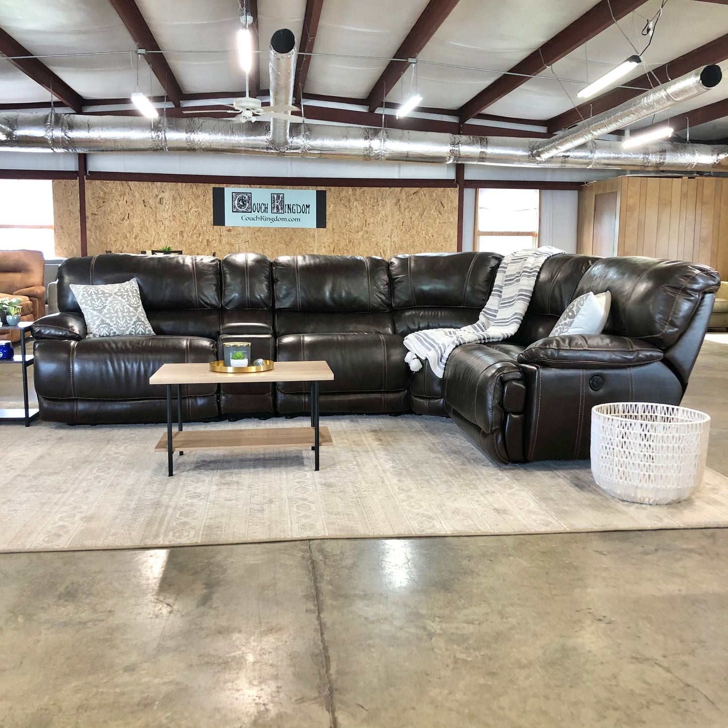 Gorgeous Leather Electric Reclining Sectional - Delivery Available