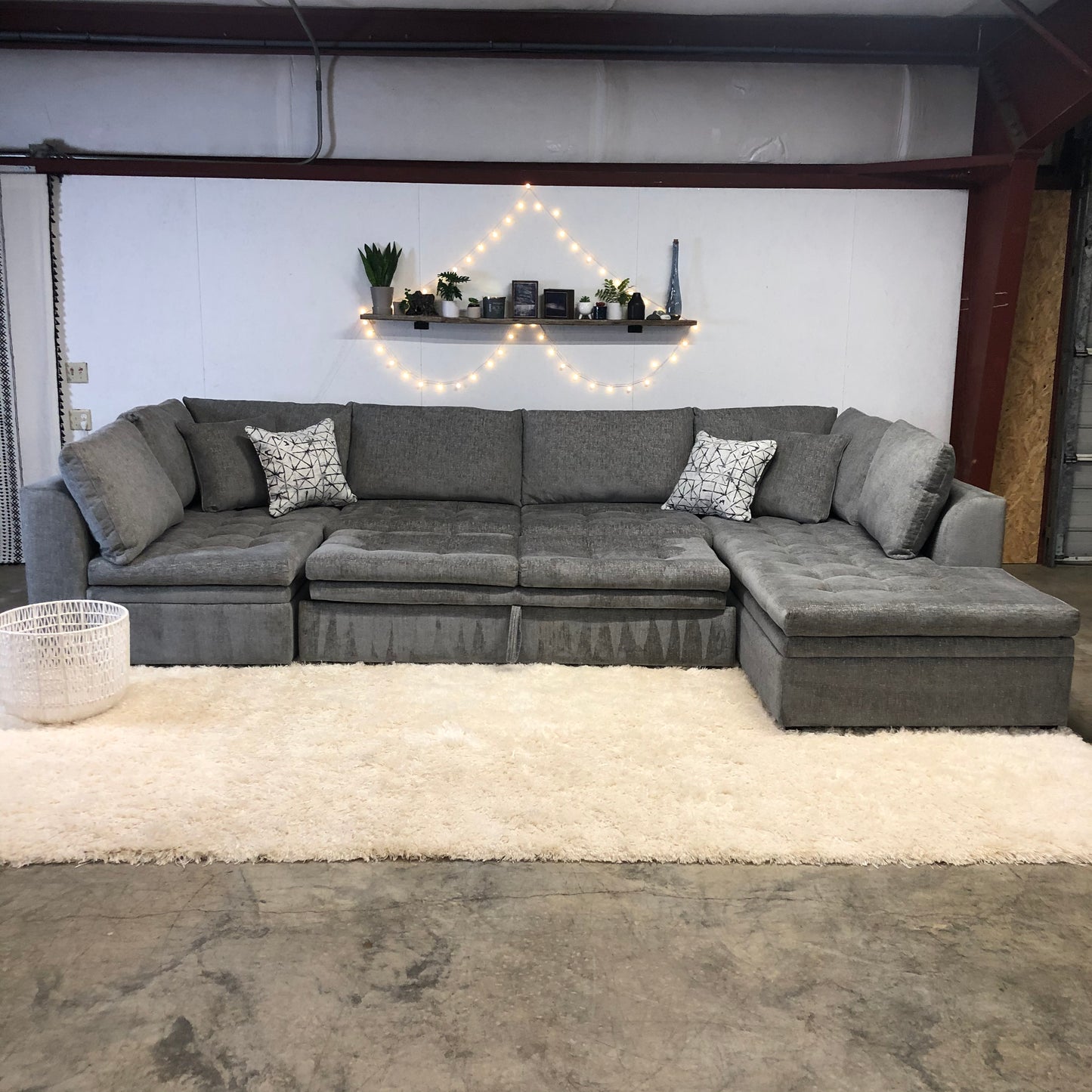 Oversized 3-Piece Gray Sectional with Pull-out bed - Delivery Available