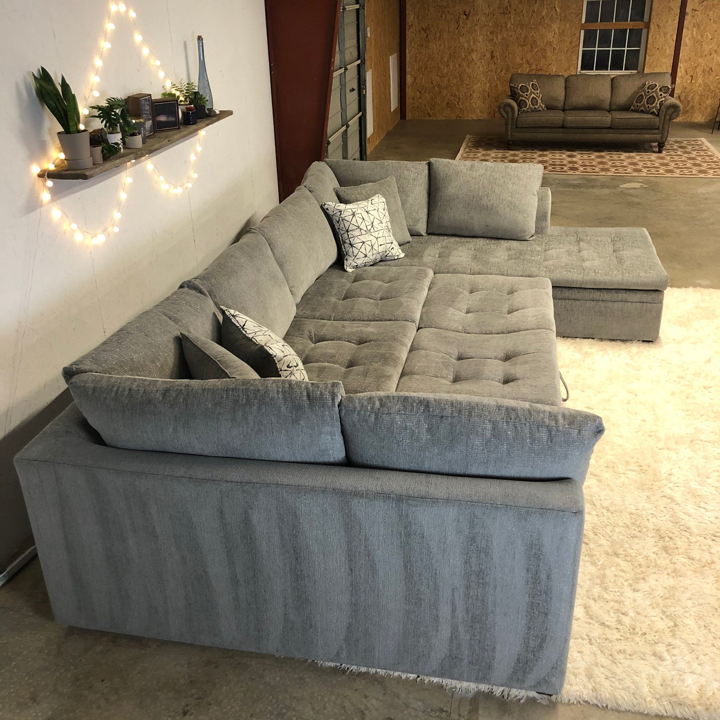 Oversized 3-Piece Gray Sectional with Pull-out bed - Delivery Available