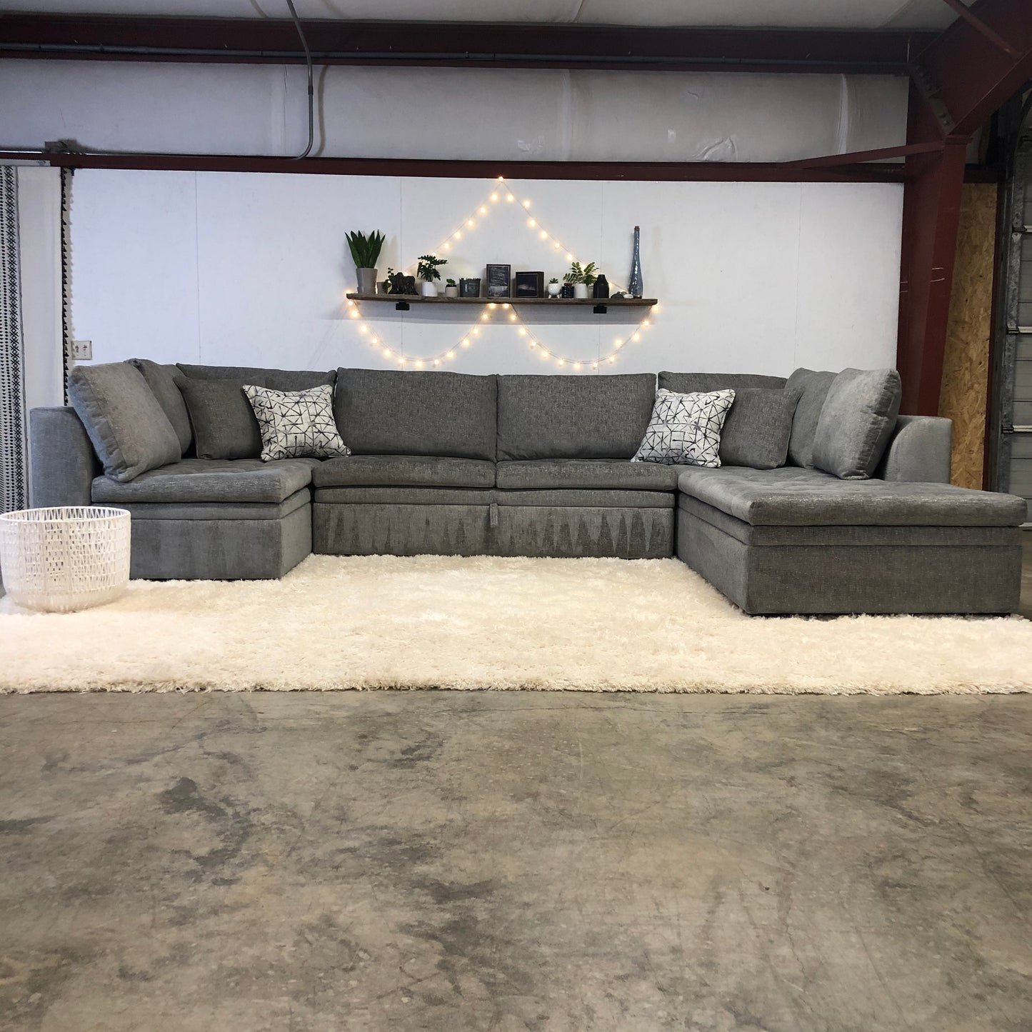 Oversized 3-Piece Gray Sectional with Pull-out bed - Delivery Available