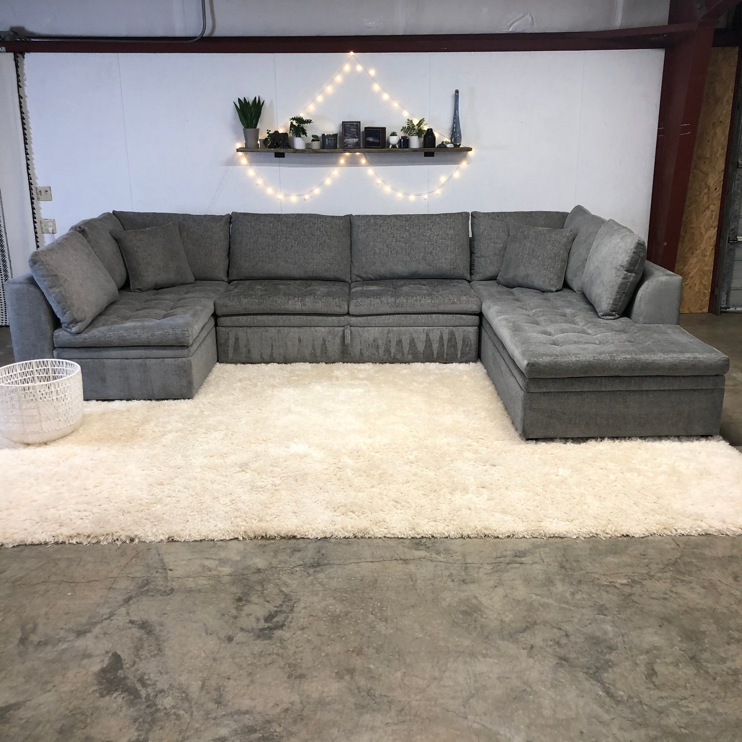 Oversized 3-Piece Gray Sectional with Pull-out bed - Delivery Available