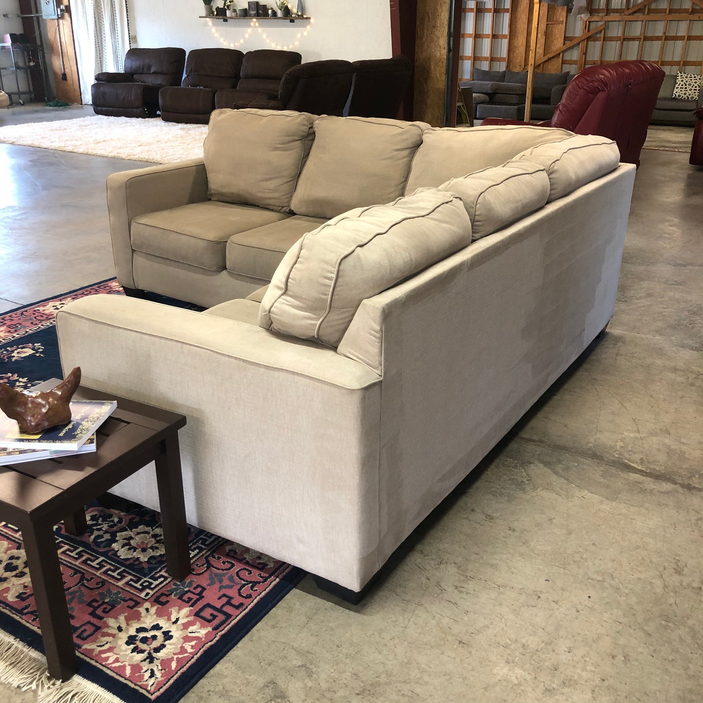 Tan Ashley Furniture 2-piece Sectional Couch